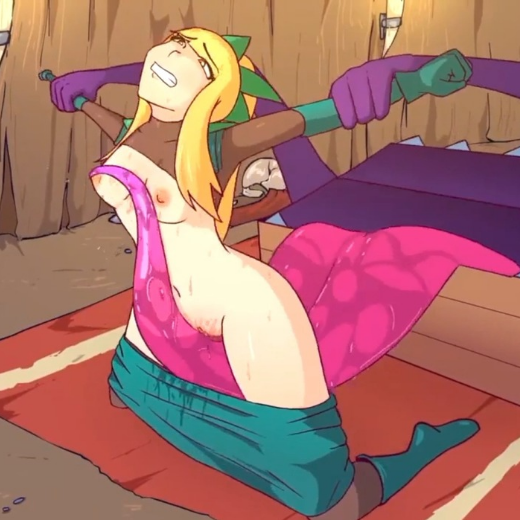 Ilustração das personagens de FandelTales caindo na armadilha dos fantasmas e encontrando o baú monstro na caverna. Animação traduzida.