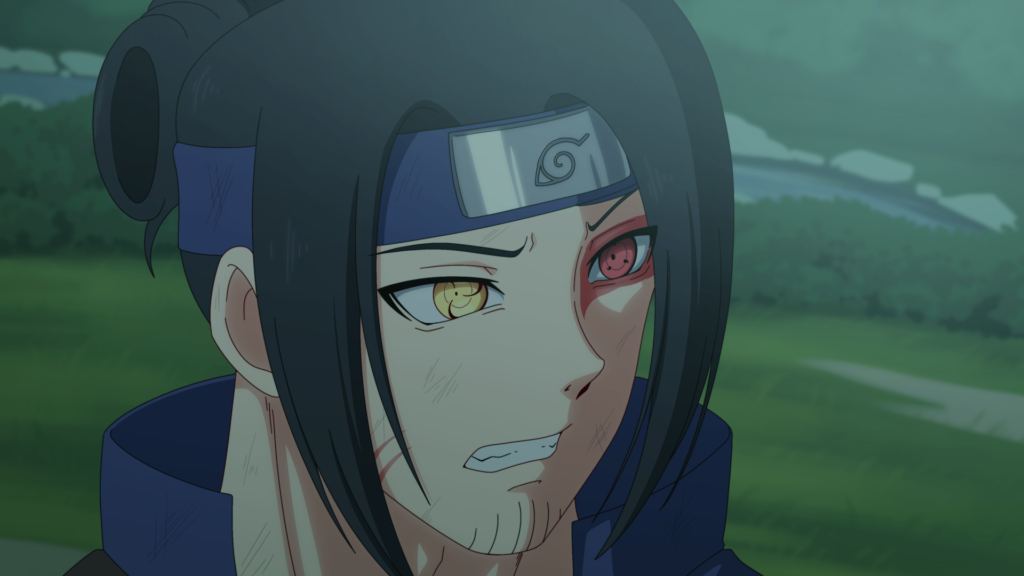 Cena de evento ou diálogo com a personagem Oyuki no jogo Sarada Rising.